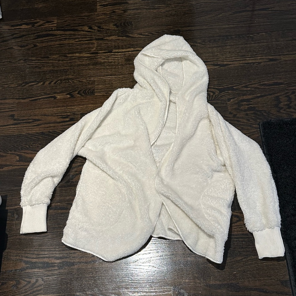 Cozy Cream bear coat Hooded Sweater - Picture 2 of 8